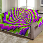 Green Twisted Moving Optical Illusion Loveseat Protector