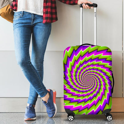 Green Twisted Moving Optical Illusion Luggage Cover GearFrost