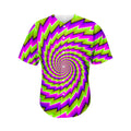 Green Twisted Moving Optical Illusion Men's Baseball Jersey