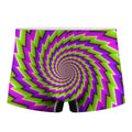 Green Twisted Moving Optical Illusion Men's Boxer Briefs