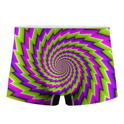 Green Twisted Moving Optical Illusion Men's Boxer Briefs