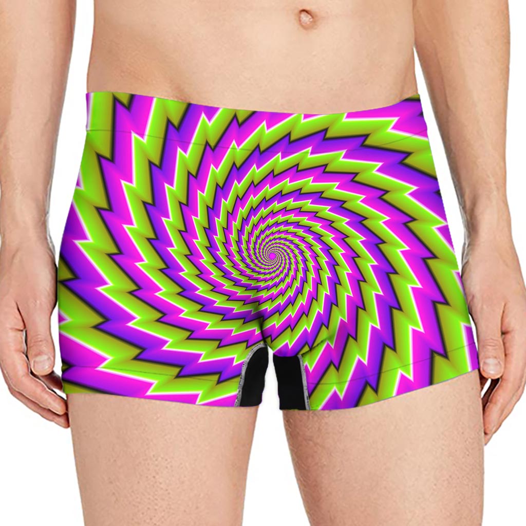 Green Twisted Moving Optical Illusion Men's Boxer Briefs