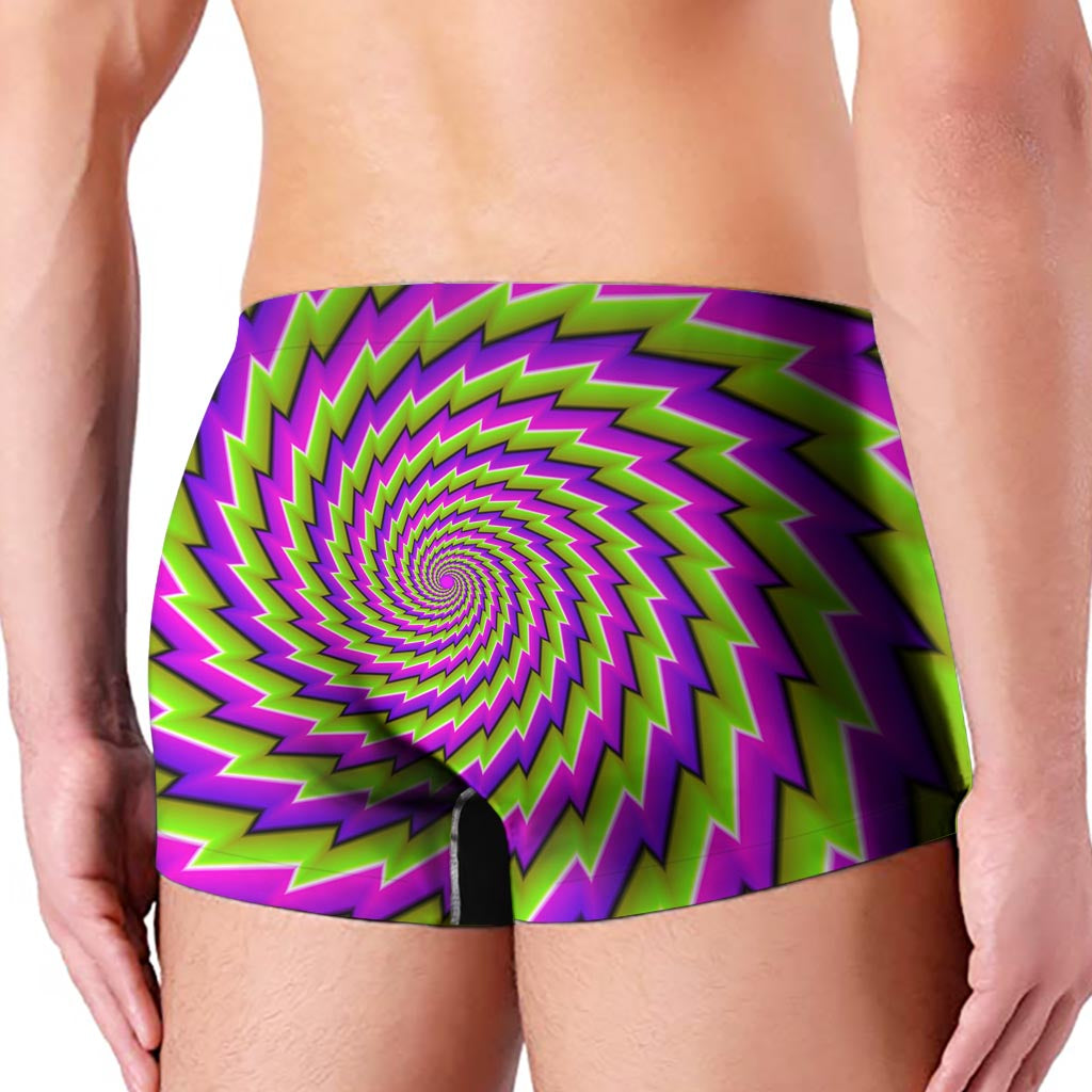 Green Twisted Moving Optical Illusion Men's Boxer Briefs