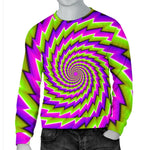 Green Twisted Moving Optical Illusion Men's Crewneck Sweatshirt GearFrost