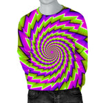 Green Twisted Moving Optical Illusion Men's Crewneck Sweatshirt GearFrost