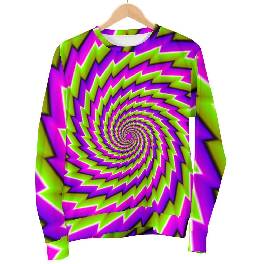 Green Twisted Moving Optical Illusion Men's Crewneck Sweatshirt GearFrost