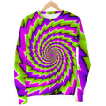 Green Twisted Moving Optical Illusion Men's Crewneck Sweatshirt