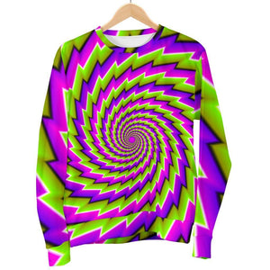 Green Twisted Moving Optical Illusion Men's Crewneck Sweatshirt GearFrost