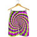 Green Twisted Moving Optical Illusion Men's Shorts