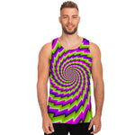 Green Twisted Moving Optical Illusion Men's Tank Top