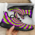 Green Twisted Moving Optical Illusion Mesh Knit Shoes