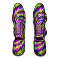 Green Twisted Moving Optical Illusion Muay Thai Shin Guards