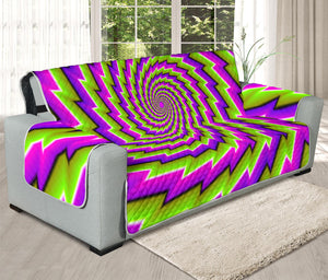 Green Twisted Moving Optical Illusion Oversized Sofa Protector