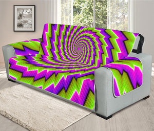 Green Twisted Moving Optical Illusion Oversized Sofa Protector