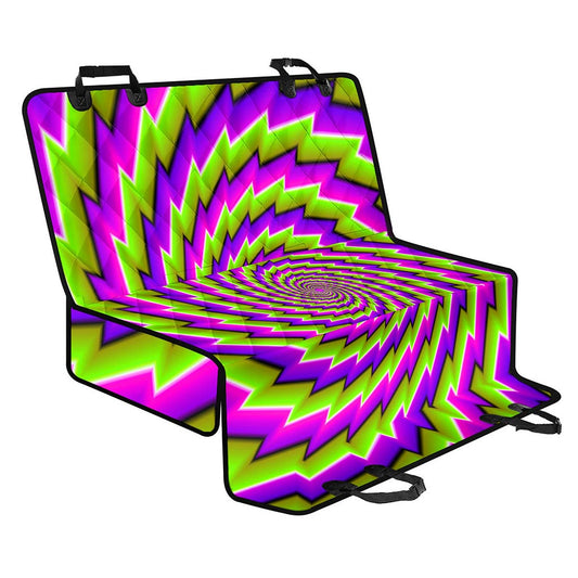 Green Twisted Moving Optical Illusion Pet Car Back Seat Cover