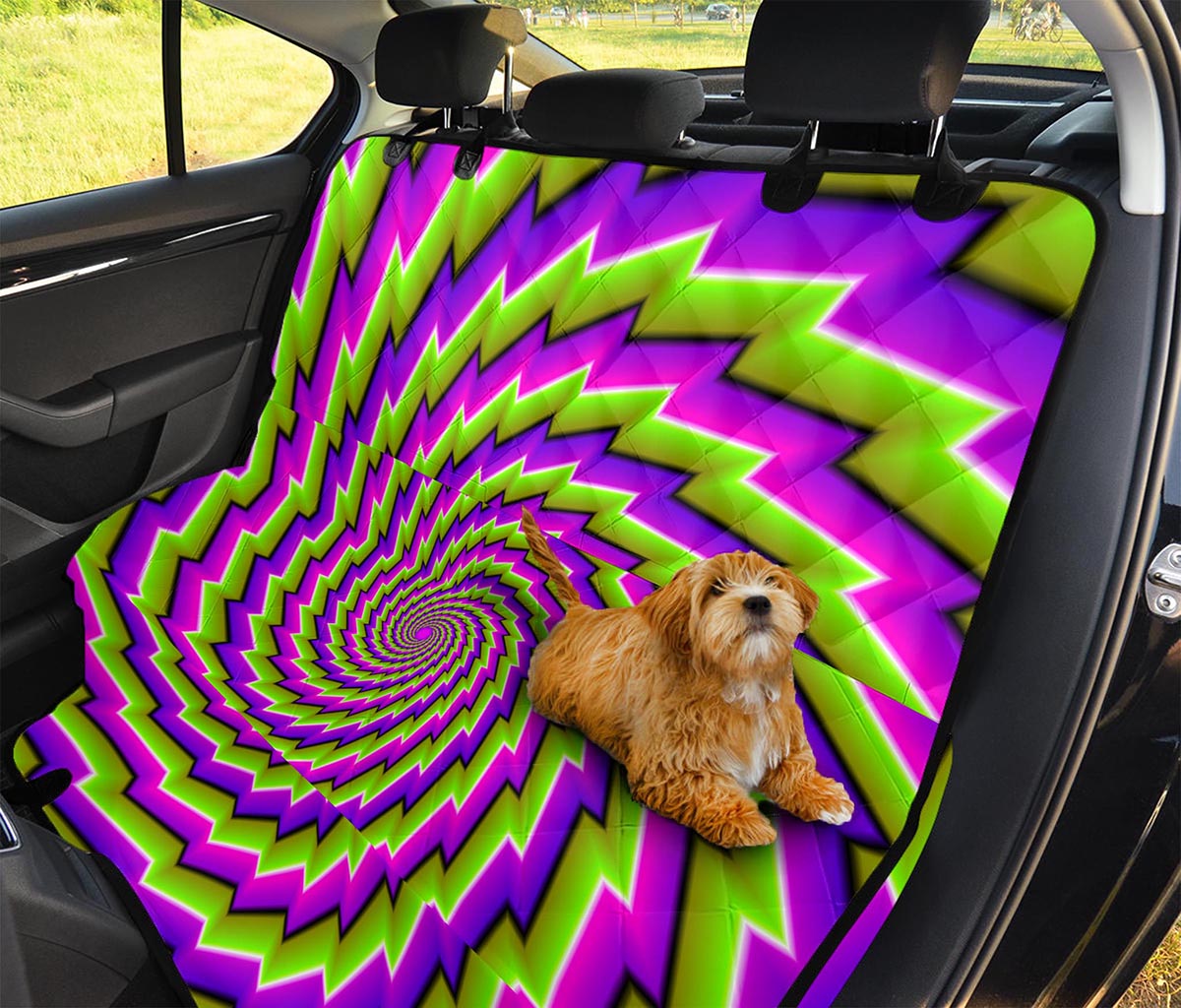 Green Twisted Moving Optical Illusion Pet Car Back Seat Cover