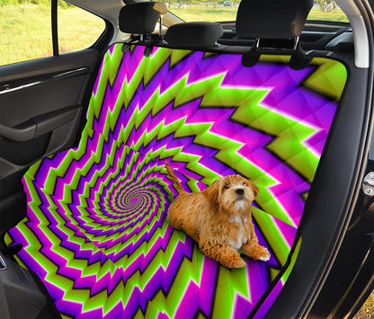 Green Twisted Moving Optical Illusion Pet Car Back Seat Cover