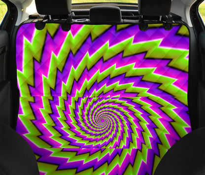 Green Twisted Moving Optical Illusion Pet Car Back Seat Cover
