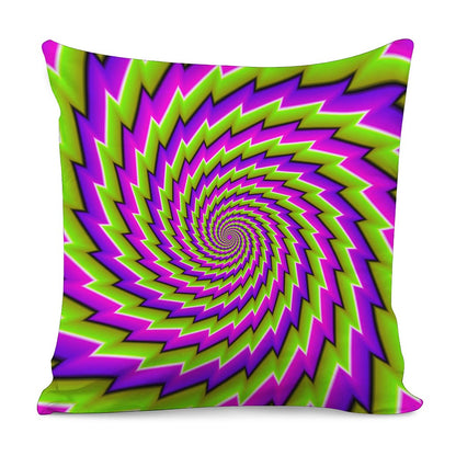 Green Twisted Moving Optical Illusion Pillow Cover
