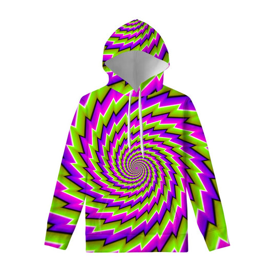 Green Twisted Moving Optical Illusion Pullover Hoodie