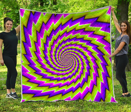Green Twisted Moving Optical Illusion Quilt