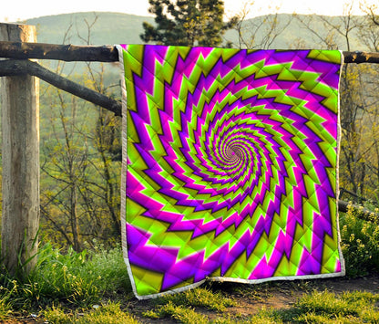 Green Twisted Moving Optical Illusion Quilt