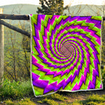 Green Twisted Moving Optical Illusion Quilt