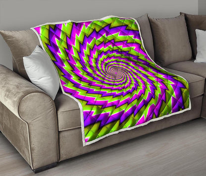 Green Twisted Moving Optical Illusion Quilt