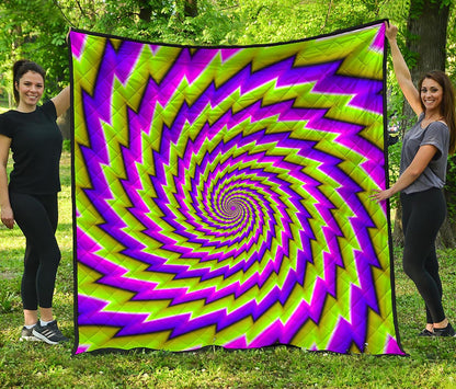 Green Twisted Moving Optical Illusion Quilt