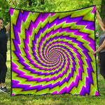 Green Twisted Moving Optical Illusion Quilt