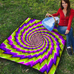 Green Twisted Moving Optical Illusion Quilt