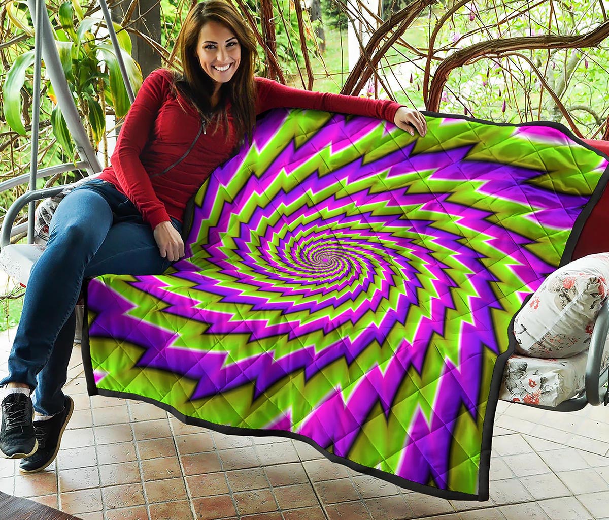 Green Twisted Moving Optical Illusion Quilt