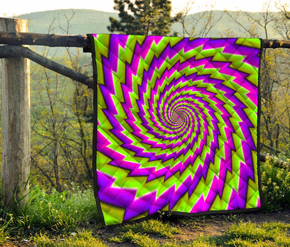 Green Twisted Moving Optical Illusion Quilt