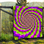 Green Twisted Moving Optical Illusion Quilt