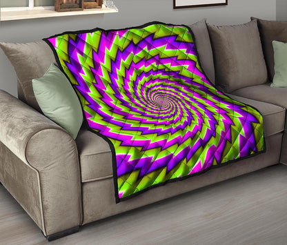 Green Twisted Moving Optical Illusion Quilt