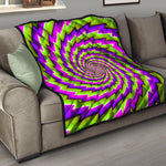 Green Twisted Moving Optical Illusion Quilt