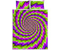 Green Twisted Moving Optical Illusion Quilt Bed Set