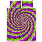 Green Twisted Moving Optical Illusion Quilt Bed Set