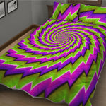 Green Twisted Moving Optical Illusion Quilt Bed Set