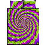 Green Twisted Moving Optical Illusion Quilt Bed Set