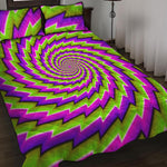 Green Twisted Moving Optical Illusion Quilt Bed Set