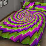 Green Twisted Moving Optical Illusion Quilt Bed Set