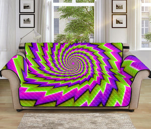 Green Twisted Moving Optical Illusion Sofa Protector