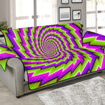 Green Twisted Moving Optical Illusion Sofa Protector