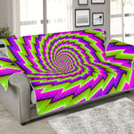 Green Twisted Moving Optical Illusion Sofa Protector