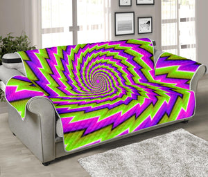 Green Twisted Moving Optical Illusion Sofa Protector