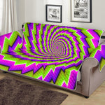 Green Twisted Moving Optical Illusion Sofa Protector