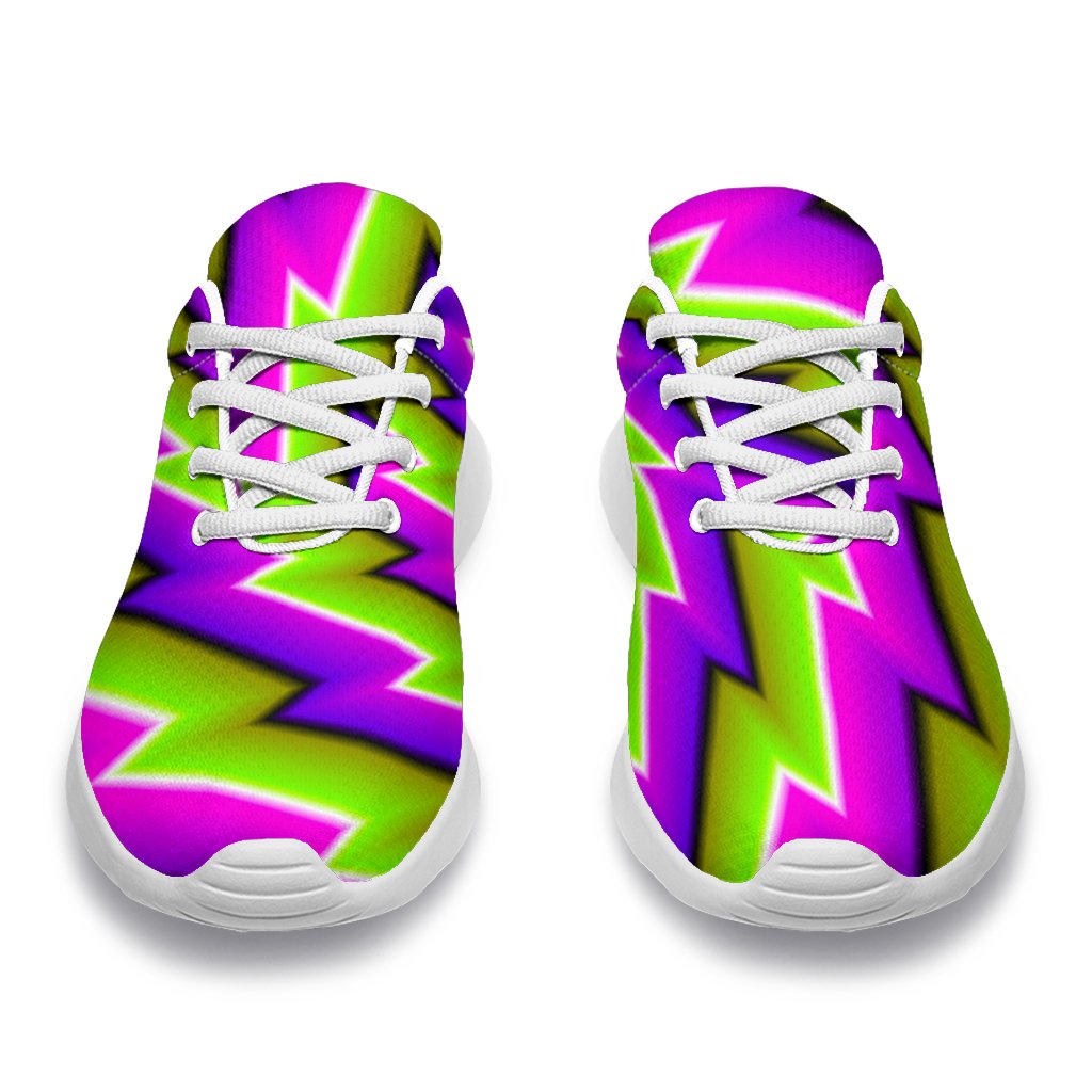 Green Twisted Moving Optical Illusion Sport Shoes GearFrost