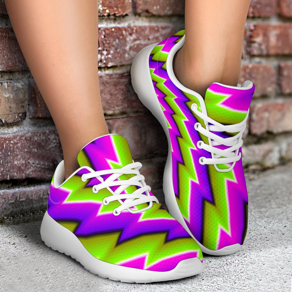 Green Twisted Moving Optical Illusion Sport Shoes GearFrost