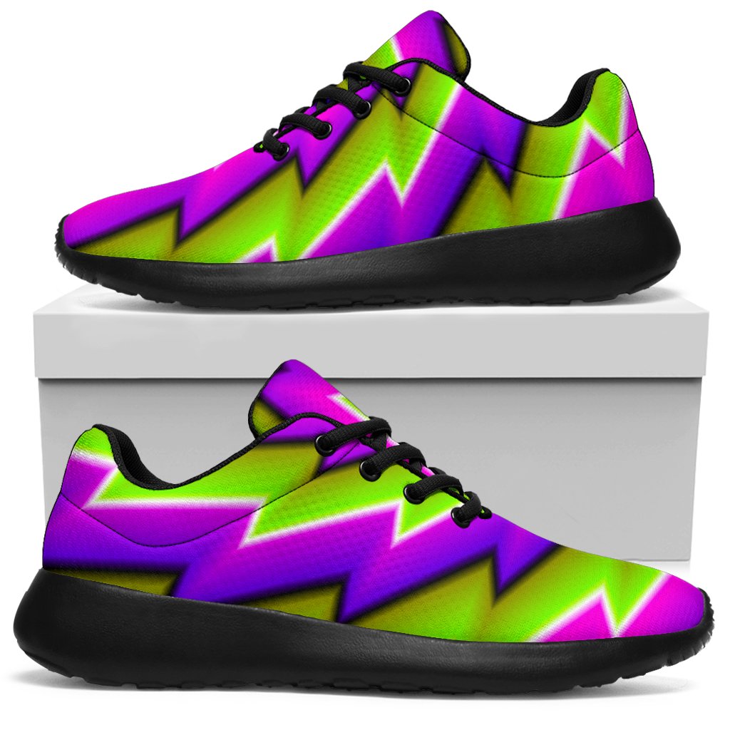 Green Twisted Moving Optical Illusion Sport Shoes GearFrost